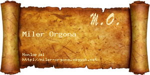 Miler Orgona névjegykártya